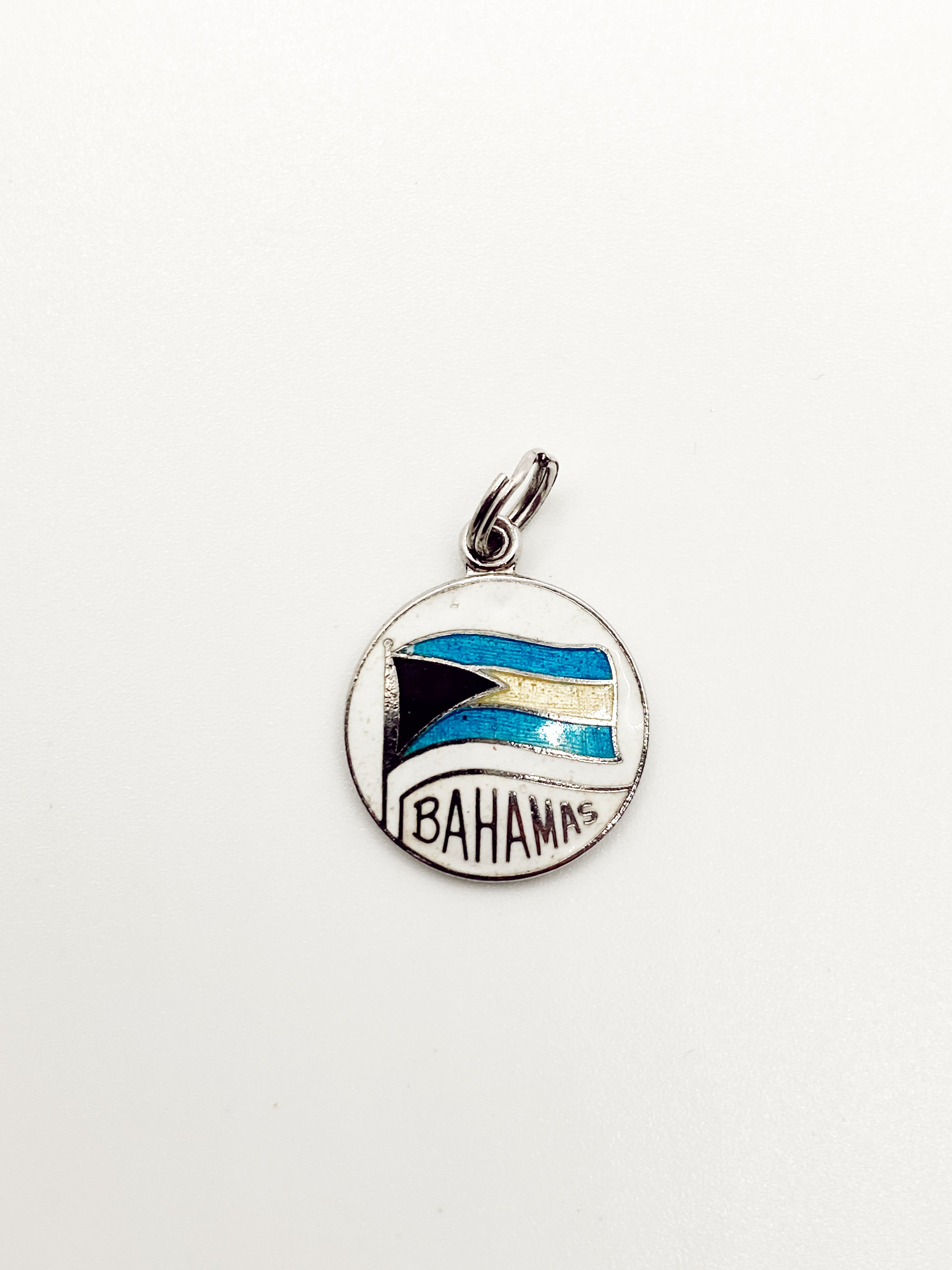 Bahamas Flag Enamel Souvenir Medallion Charm