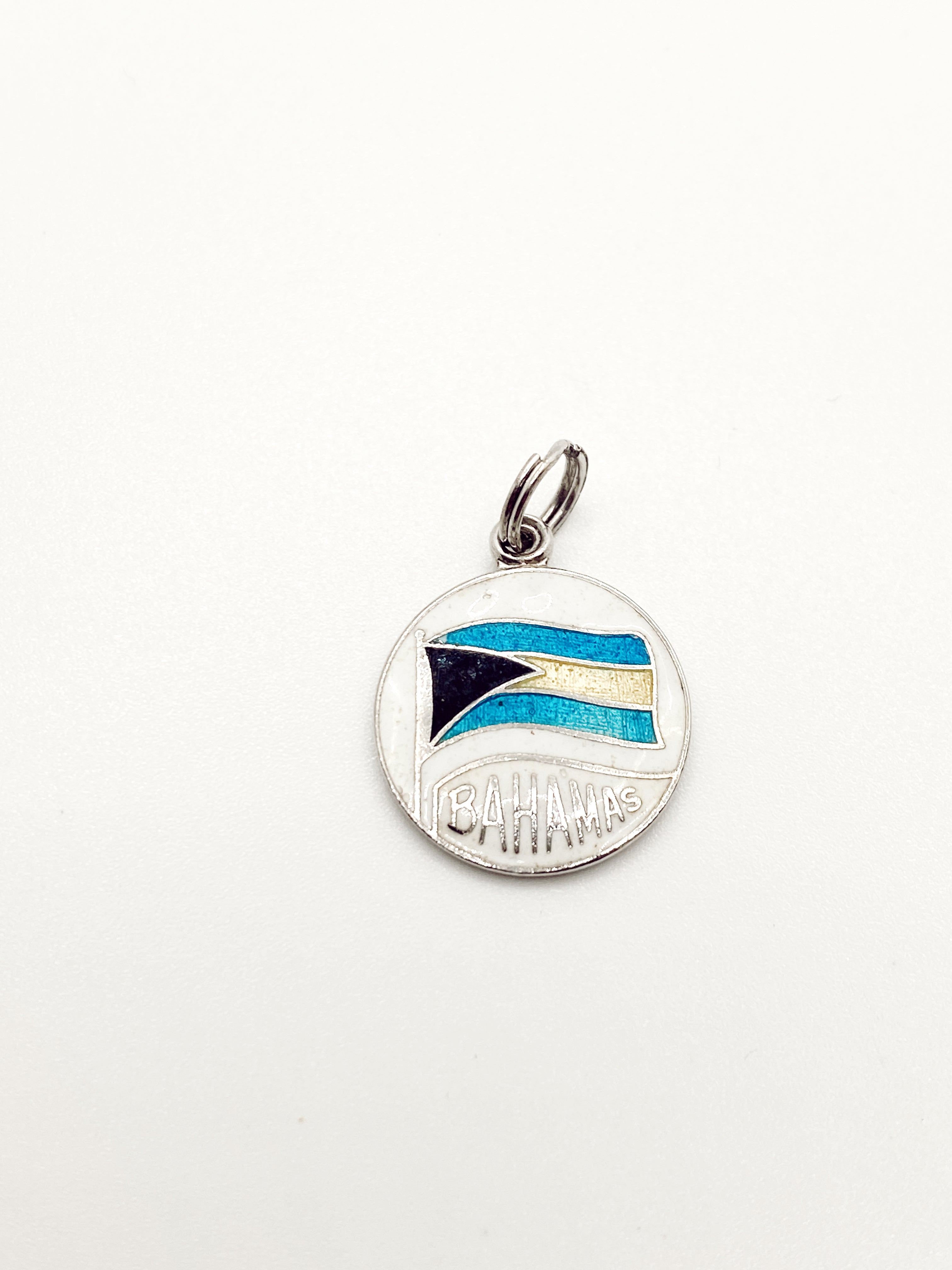 Bahamas Flag Enamel Souvenir Medallion Charm