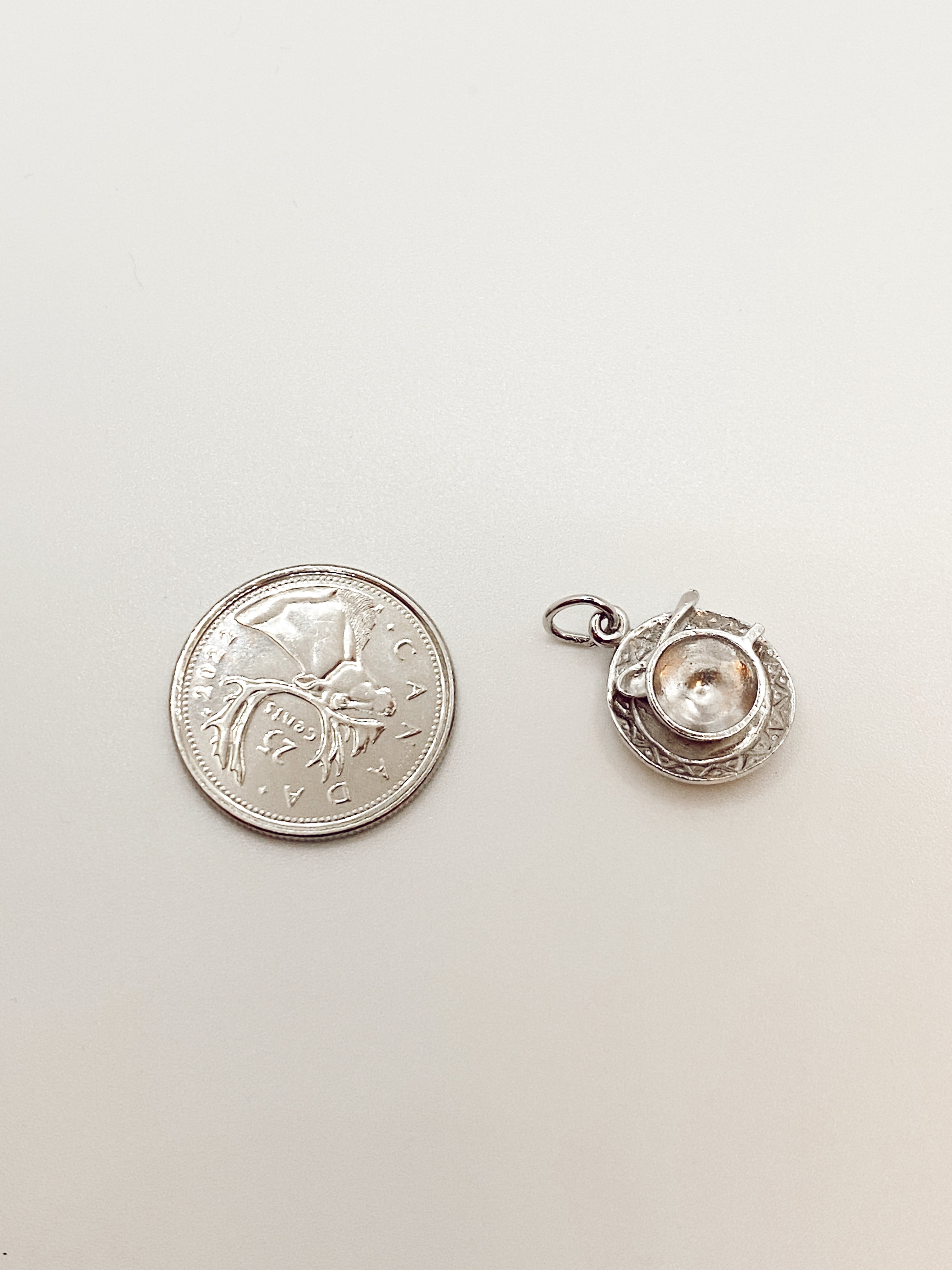 Teacup, Saucer and Silver Spoon Charm