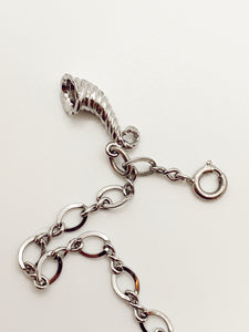 Charm Bracelet with Virgo Zodiac, Cornucopia, and Heart Key Charm