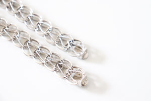 Classic Vintage Sterling Silver Charm Bracelet - Twisted Inner Loop IV + V