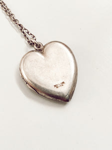 Etched Heart Locket with Chain