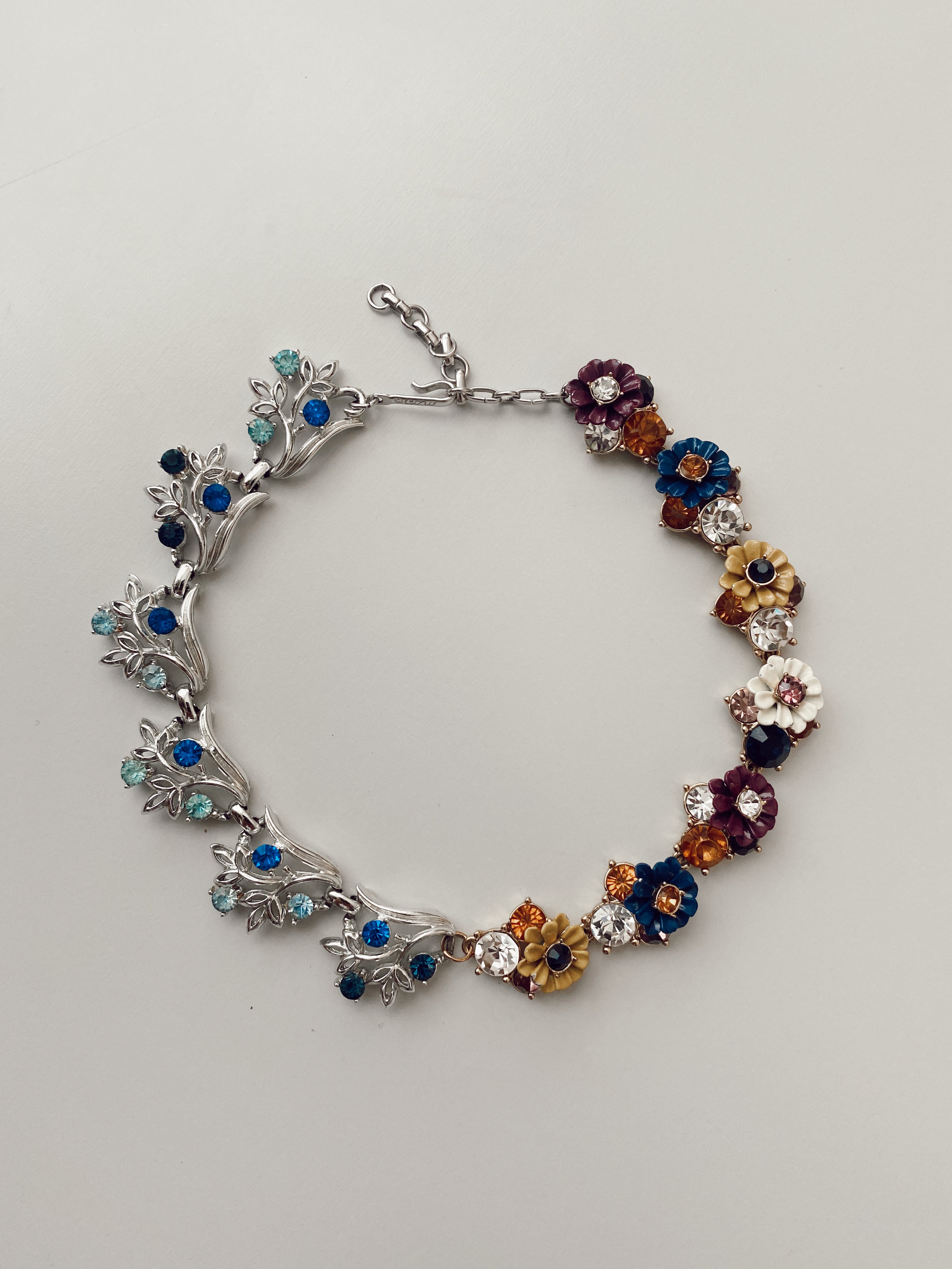 Gemini Necklace - Fleurs, Bleues