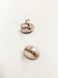 Vintage Birks Repoussé Etched Screwback Earrings -  Sterling Silver