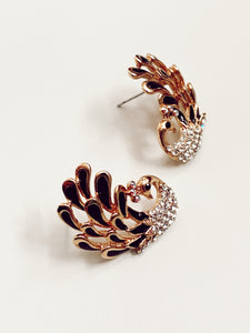 Peacock Rhinestone Vintage Earrings