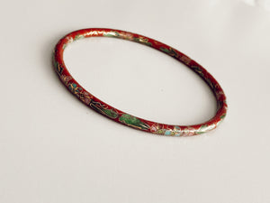 Vintage Burnt Orange Cloisonné Bangle