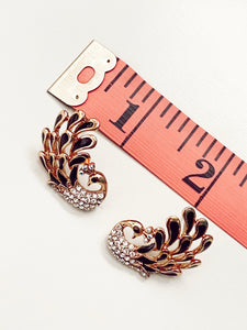 Peacock Rhinestone Vintage Earrings