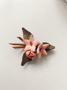 Star Flower Tooled Leather Brooch Set